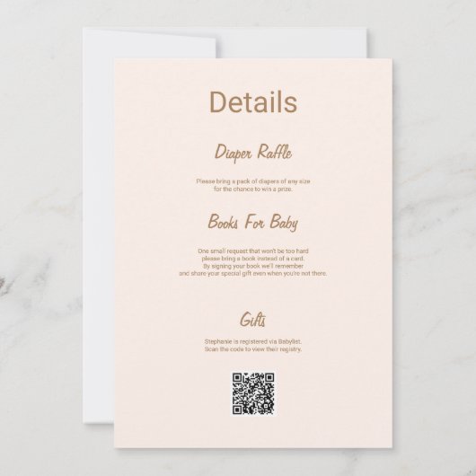 Moderner Orange QR Code mit einer kleinen Süsse |  Einladung (Rückseite)