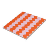 Moderner Orange Rosa Groovy Streifen Minimalistisc Fliese (Seite)