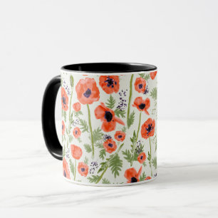 Moderner orange Rot-Watercolor gemalte Tasse