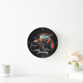 Moderner Orange Traktor Runde Wanduhr (Zuhause)