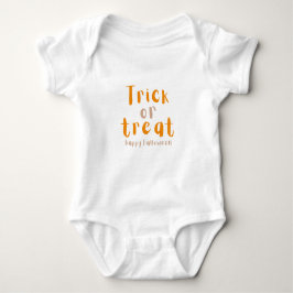 Moderner Orange Trick oder Treat Halloween Baby Strampler