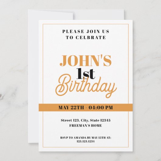 Moderner Orange- und Niedlicher Tiger-Jungle zum G Einladung (Rückseite)