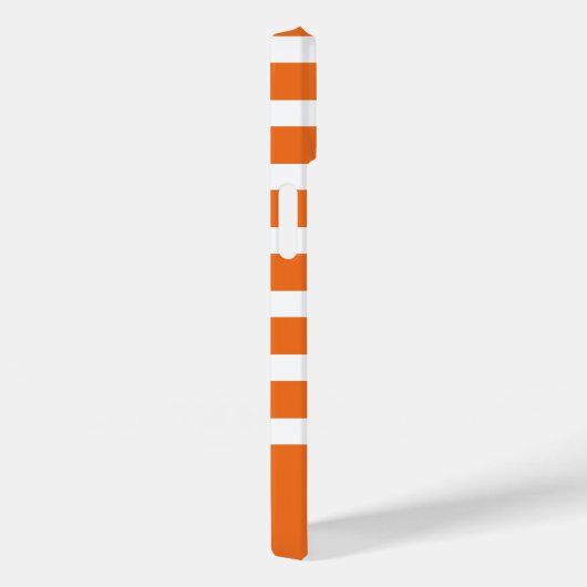 Moderner Orange- und Weißstreifen mit Monogramm Case-Mate iPhone Hülle (Rückseite / Rechts)