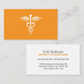 Moderner orangefarbener Arzt Visitenkarte (Vorne/Hinten)
