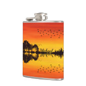 Moderner orangefarbener Gitarrist Name Watercolor Flachmann (Links)