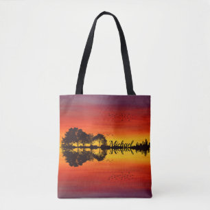Moderner orangefarbener Gitarrist Name Watercolor Tasche