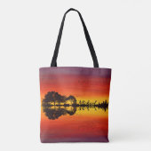 Moderner orangefarbener Gitarrist Name Watercolor Tasche (Rückseite)
