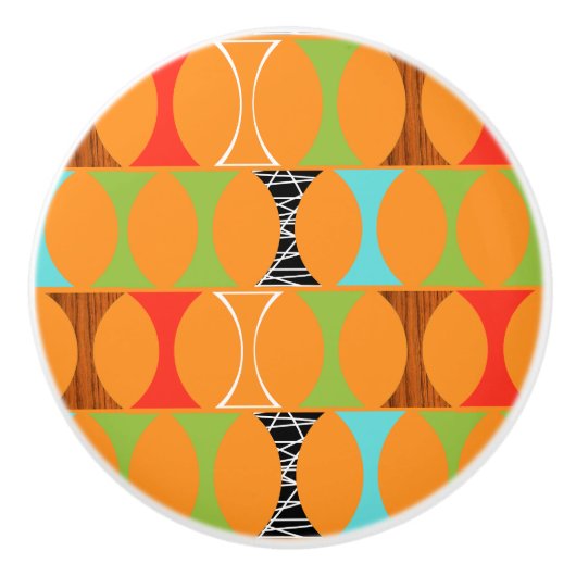 Moderner Orangefarbener Keramik Mitte des Jahrhund Keramikknauf (Vorderseite)