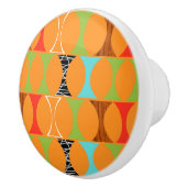 Moderner Orangefarbener Keramik Mitte des Jahrhund Keramikknauf (Rechts)