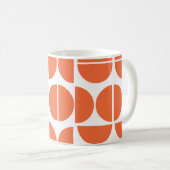 Moderner orangefarbener Kreis abstrakt Mitte des J Kaffeetasse (VorderseiteRechts)