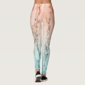 Moderner orangefarbener Marmor Leggings (Rückseite)