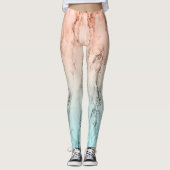 Moderner orangefarbener Marmor Leggings (Vorderseite)