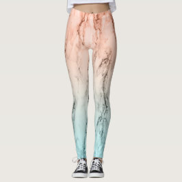 Moderner orangefarbener Marmor Leggings