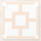 Moderner Orangefarbener und weißer Breezblock aus Glasuntersetzer (Rückseite)