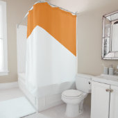 Moderner orangefarbener weißer geometrischer Farbb Duschvorhang (Beispiel)