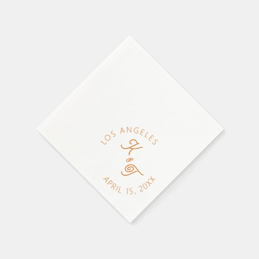 Moderner Orangencocktail Napkin Serviette (Ecke)