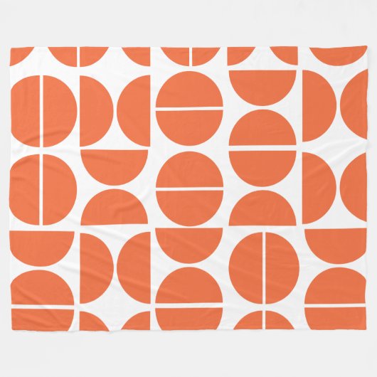 Moderner Orangenkreislauf Abstrakt Fleecedecke (Vorderseite (Horizontal))