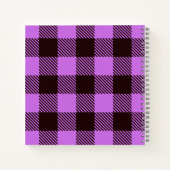 Moderner Orchid Black Kariert Tartan Personalisier Notizblock (Rückseite)