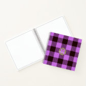 Moderner Orchid Black Kariert Tartan Personalisier Notizblock (Innenseite)