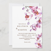 Moderner Orchid Botanischer Garten Hochzeit Einlad Einladung (Vorderseite)