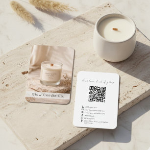 Moderner organischer Handmade-Kerzen-QR-Code Visitenkarte