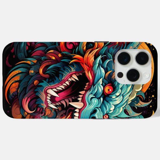 Moderner Orientalischer Drache Majestät Case-Mate iPhone Hülle (Rückseite (Horizontal))