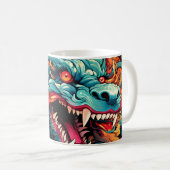 Moderner Orientalischer Drache Majestät Kaffeetasse (VorderseiteRechts)