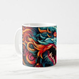 Moderner Orientalischer Drache Majestät Kaffeetasse