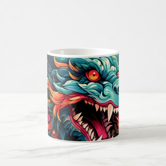 Moderner Orientalischer Drache Majestät Kaffeetasse (Mittel)