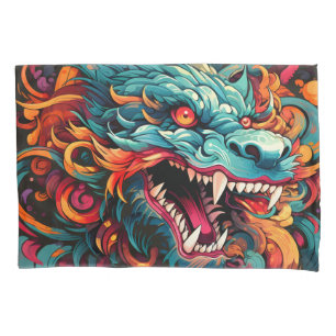 Moderner Orientalischer Drache Majestät Kissenbezug