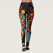 Moderner Orientalischer Drache Majestät Leggings (Rückseite)