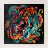 Moderner Orientalischer Drache Majestät Puzzle (Horizontal)