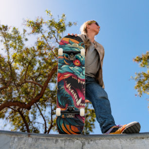 Moderner Orientalischer Drache Majestät Skateboard