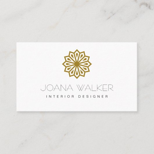 Moderner orientalischer Senfdesigner Visitenkarte (Vorderseite)