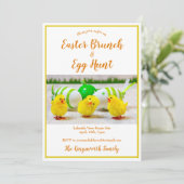 Moderner Osterbrunch und Eierjagd personalisiert Einladung (Stehend Vorderseite)