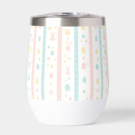 Moderner Ostermuster Wine Tumbler (Vorderseite)