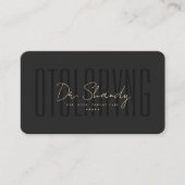 Moderner Otolaryngologe Facharzt Schwarz Visitenkarte (Vorderseite)