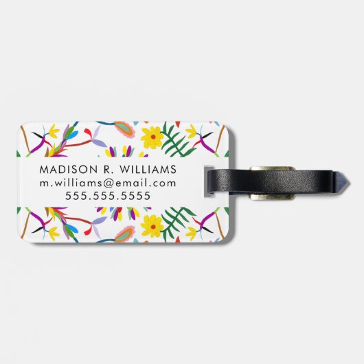 Moderner Otomi Entwurf II Gepäckanhänger (Rückseite horizontal)