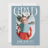 Moderner Oval Graduate Foto & Signature Abschluss Ankündigung (Vorderseite)