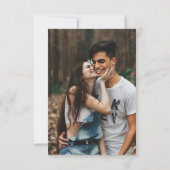 Moderner Overlay Weißtext Hochzeitromantisches Fot Dankeskarte (Rückseite)