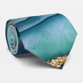 Moderner Ozean Blue Green Agate Stone Men's Krawatte (Gerollt)