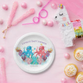 Moderner Ozean Twin Octopus Aquarellfarben Pappteller (Party)