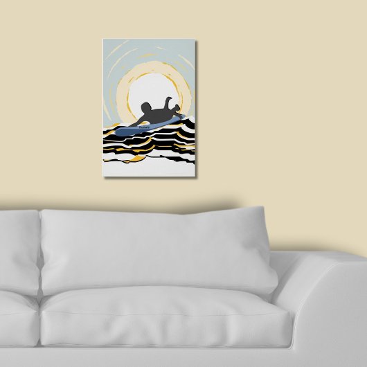 Moderner Paddelsurfer auf sonnigen Plakaten Poster