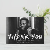 Moderner Paint Spritzer Foto Abschluss Dankeskarte (Stehend Vorderseite)