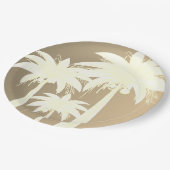 Moderner Palmenbaum Küste Beige Sandstrand Sommer Pappteller (Schrägansicht)