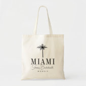 Moderner Palmenbaum Personalisierter Junggeselinne Tragetasche (Vorne)