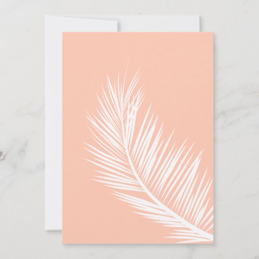 Moderner Palmenpfirsichlachs Save the Date Einladung (Rückseite)