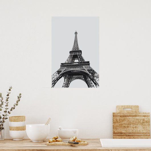Moderner Pariser Eiffelturm Paris Französisch Poster (Küche)