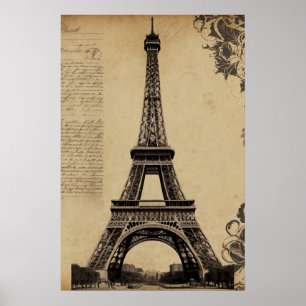 Moderner Pariser Eiffelturm Paris Französisch Vint Poster