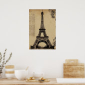 Moderner Pariser Eiffelturm Paris Französisch Vint Poster (Küche)